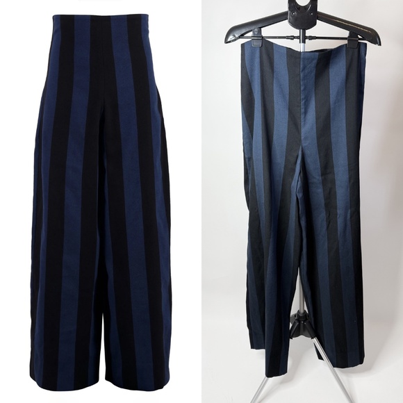 Marrakshi Life Collection 14 Blue and Black Wide Leg High Rise Pants - Picture 1 of 11